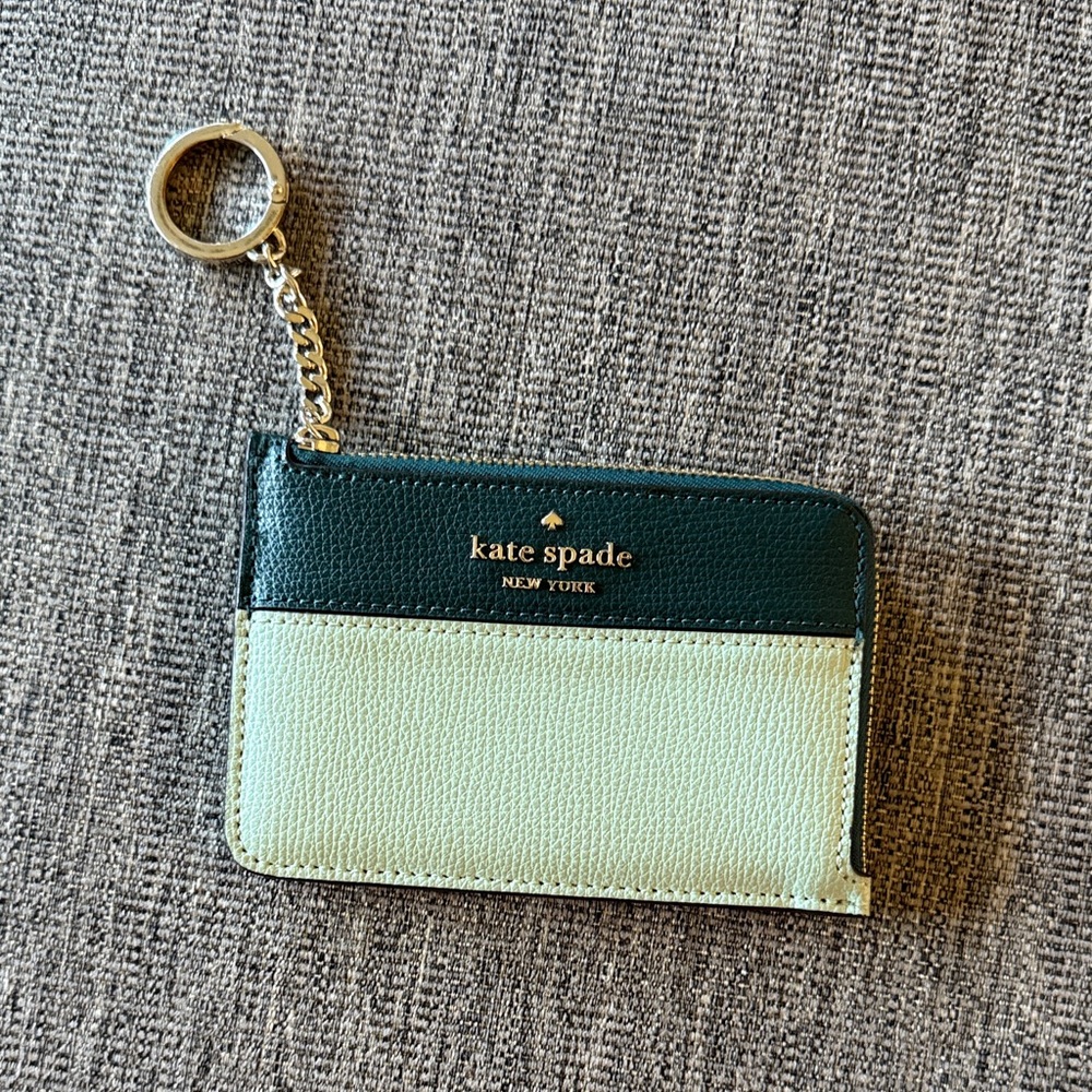 Kate Spade Green Card Holder/ Keychain wallet